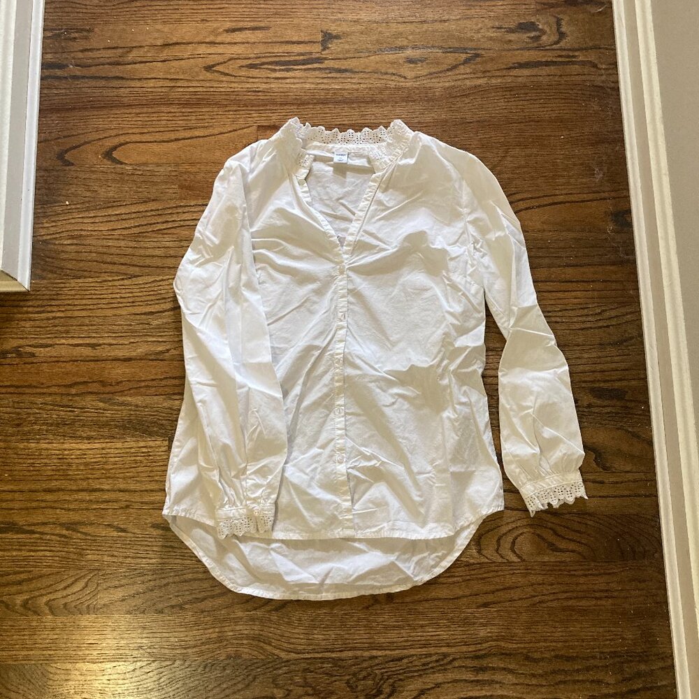 White Button Down with Frill